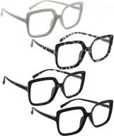 👓 lur reading glasses for women - trendy 4 pairs of chic readers eyeglasses logo