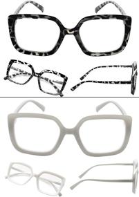 img 2 attached to 👓 LUR Reading Glasses for Women - Trendy 4 Pairs of Chic Readers Eyeglasses