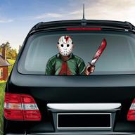 🎃 miysneirn halloween rear wiper decals jason mask: spooky rear window sticker for a scary halloween ride! logo