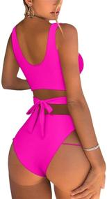 img 3 attached to 👙 Mulisky Strappy Waisted Swimsuit Beachwear – Women's Clothing for Swimsuits & Cover Ups