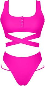 img 1 attached to 👙 Mulisky Strappy Waisted Swimsuit Beachwear – Women's Clothing for Swimsuits & Cover Ups