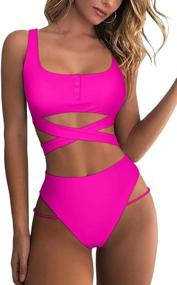 img 4 attached to 👙 Mulisky Strappy Waisted Swimsuit Beachwear – Women's Clothing for Swimsuits & Cover Ups