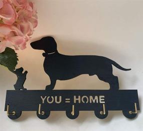 img 1 attached to 🐶 Dachshund Key Hooks: Stylish Dog Decor Wall Hooks for Entryway, Kitchen, and More - Black Wooden, Heavy Duty, 20LB Max