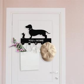 img 3 attached to 🐶 Dachshund Key Hooks: Stylish Dog Decor Wall Hooks for Entryway, Kitchen, and More - Black Wooden, Heavy Duty, 20LB Max