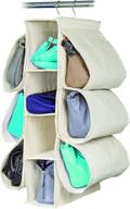 👜 richards homewares hanging handbag organizer - 10 compartments, canvas/natural material logo