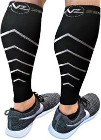 img 4 attached to 🧦 Calf Compression Sleeve Toeless Socks - Enhance Circulation to Alleviate Shin Splints - Top Footless Leg Support Sleeves for Calves - Speed Up Calf Pain Recovery - Calf Guard for Running, Cycling, Maternity, Travel