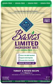 img 4 attached to Blue Buffalo Basics Grain Free Natural Indoor Mature Dry Cat Food for Senior Cats - Limited Ingredient Diet, Turkey & Potato