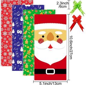 img 3 attached to 🎄 Aneco 160pcs Christmas Cellophane Candy Bags - Assorted Xmas Cellophane Snack Bags with Ties and Bows - Cookie Bags for Xmas Party Supplies