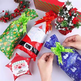 img 2 attached to 🎄 Aneco 160pcs Christmas Cellophane Candy Bags - Assorted Xmas Cellophane Snack Bags with Ties and Bows - Cookie Bags for Xmas Party Supplies