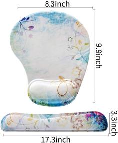 img 3 attached to 🌸 Enhance Comfort and Efficiency with WINTOJO Keyboard and Mouse Wrist Rest Set - Ergonomic Gel Memory Foam Support for Pain Relief and Office Typing, Floral Design (KM-01)