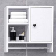 bathroom organizer storage wall cabinet: over the toilet storage cabinets for bathroom (warm white) - maximize space and stay organized logo