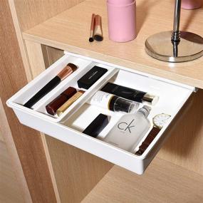 img 2 attached to GiantGo Large Desk Drawer: Convenient Under Desk Storage for Office, Bedroom, School, Kitchen - Self-Adhesive Organizing Solution for iPad, Phone, Pens, Keys, and More