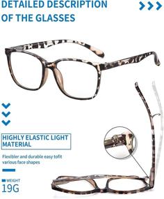 img 2 attached to Axot 5 Pack of Blue Light Blocking Reading Glasses, Fashion Square Eyeglasses Frame for Men and Women – Computer Readers