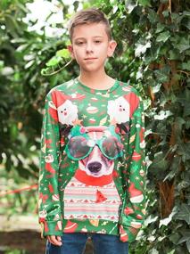 img 3 attached to 🎄 Lovekider Christmas Sweater Sweatshirt Pullover: Trendy Boys' Clothing & Fashion Hoodies for the Festive Season!