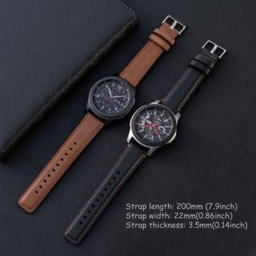 img 3 attached to Улучшите свой опыт использования Galaxy Watch с комплектом из 2-х ремешков для Galaxy Watch 46 мм - черные + коричневые, из натуральной кожи с быстрым съемом, совместимые с Samsung Galaxy 46 мм.