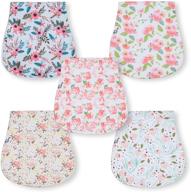 5 pack baby burp cloths for girls logo