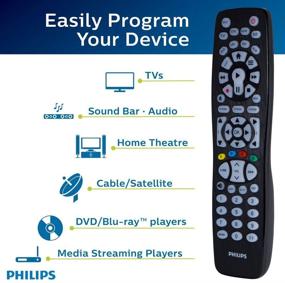 img 3 attached to Philips Backlit Universal Remote Control for Samsung, Vizio, TCL, HiSense, Sony, RCA, Panasonic, Roku, Apple TV, Smart TVs, Streaming Players, Blu-Ray, DVD - 8-Device, Black (Model SRP9488C/27)