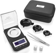 📏 smart weigh 50g x 0.001g digital milligram scale set - high precision, includes tweezers, calibration weights, three weighing pans, and case logo