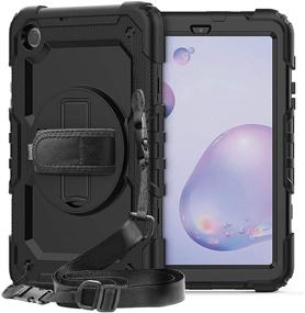 img 4 attached to 📱 Samsung Galaxy Tab A 8.4 Case with Screen Protector, SIBEITU SM-T307/SM-T307U Case 2020 with Pen Holder, Hard Protective Cover w/ Handle Shoulder Strap - Black