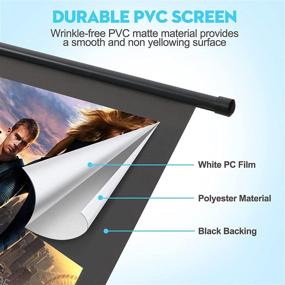 img 2 attached to 🎥 Экран для проектора Kapwan 100 дюймов 16:9 HD 4K с подставкой: без морщин и переносной для просмотра фильмов, встреч, в помещении и на открытом воздухе - включает сумку для переноски.