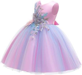 img 3 attached to ✨ Rainbow Princess Tulle Dress for Flower Girls - Wedding Party, Pageant, Formal Evening - Short Gown