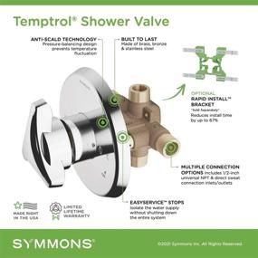 img 1 attached to Symmons 261XBODY Temptrol Brass Pressure-Balancing Shower Valve: Enhanced Control with Service Stops