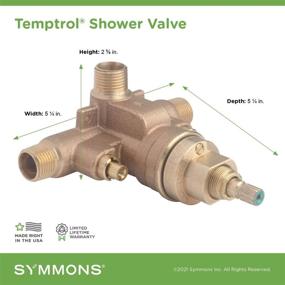 img 2 attached to Symmons 261XBODY Temptrol Brass Pressure-Balancing Shower Valve: Enhanced Control with Service Stops