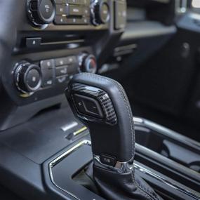 img 1 attached to JeCar для головки переключателя передач Ford F150 отделка накладка рамки декоративная накладка рамки для Ford F150 2015 2016 2017 (волокно углерода)