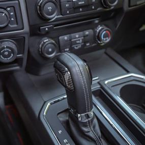 img 2 attached to JeCar для головки переключателя передач Ford F150 отделка накладка рамки декоративная накладка рамки для Ford F150 2015 2016 2017 (волокно углерода)