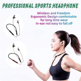 img 3 attached to IHAO Sport Wireless Blue Tooth Headset Bass Stereo Waterproof Headset With Mic Flexible Neck Magnetic Attracting Earbuds With Fixed Earhook Reduce Gym Noise (Black G25)