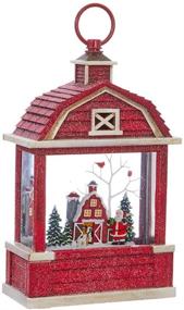 img 1 attached to 🎅 Raz Imports 10.75-inch Lighted Santa Barn Snow Globe Lantern with Swirling Glitter for Christmas