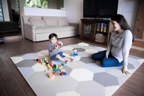 img 1 attached to 🧩 Baby Brielle Interlocking Hexagon Thickness: A Perfect Puzzle Playmat for Infants