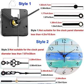 img 2 attached to 2 Pack Non Ticking Wall Clock Movements with 4 Styles of Hands - DIY Repair Parts Replacement Kit - Battery Operated Quartz Motor