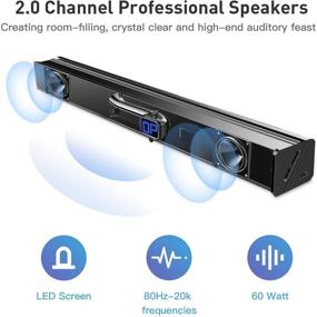 img 3 attached to Wireless Bluetooth 5.0 Soundbar - GooDee 30-Inch 60W Stereo 🔊 Audio Speaker for TV, Wall Mountable, Optical/Aux/RCA Connection, Remote Control - FS32-DYX