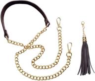 👜 beaulegan purse chain strap replacement - lightweight, 51 inch long 0.8 inch wide - dark brown/gold logo