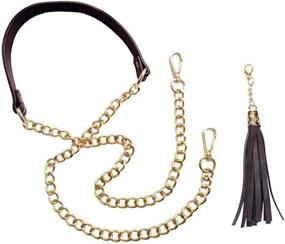 img 4 attached to 👜 Beaulegan Purse Chain Strap Replacement - Lightweight, 51 Inch Long 0.8 Inch Wide - Dark Brown/Gold