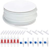 🐠 enhance your aquarium's aeration with 25ft airline tubing & essential accessories: check valves, control valve, and connectors for fish tank - white logo