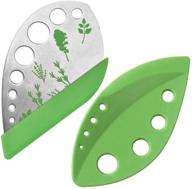 🌿 stainless steel 9-hole herb stripper tool pack - convenient kitchen gadget for kale leaf stripping, curved edge, zip tools логотип