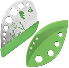 img 4 attached to 🌿 Stainless Steel 9-Hole Herb Stripper Tool Pack - Convenient Kitchen Gadget for Kale Leaf Stripping, Curved Edge, Zip Tools