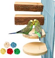 🐦 s-mechanic 4 pack parrot cage perch: natural wooden toys for small to medium conure, parakeet, budgie, finches, and amazon parrot - style 1 logo