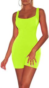 img 4 attached to 👗 Xuan2Xuan3 Women's Spaghetti Strap Bodycon Tank Jumpsuit Romper Playsuit