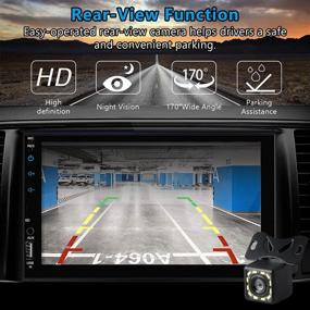 img 2 attached to 🚗 7-дюймовая магнитола Double Din для автомобиля с поддержкой Apple Carplay и Android, сенсорным HD-экраном, автомобильным мультимедийным плеером - Bluetooth, Mirror Link, камерой заднего вида, USB/TF-портом, AUX-входом, FM/AM-радио