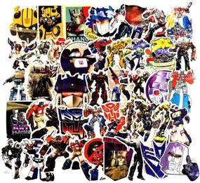 img 4 attached to 🏞️ Pack of 50 Waterproof Transformers Stickers for Water Bottle, Laptop, Bike, Skateboard, Luggage, Box - Vinyl Graffiti Patches by BRWJ