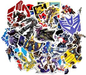 img 3 attached to 🏞️ Pack of 50 Waterproof Transformers Stickers for Water Bottle, Laptop, Bike, Skateboard, Luggage, Box - Vinyl Graffiti Patches by BRWJ