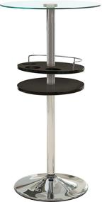 img 2 attached to 🖤 Black Bar Table with Storage and Tempered Glass Top by Coaster Home Furnishings