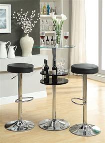 img 1 attached to 🖤 Black Bar Table with Storage and Tempered Glass Top by Coaster Home Furnishings