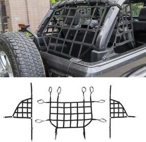 img 4 attached to 🔐 JeCar for JL Cargo Net: 3-Piece Set for 2018-2021 Jeep Wrangler JLU 4 Door - Top Quality Cover!