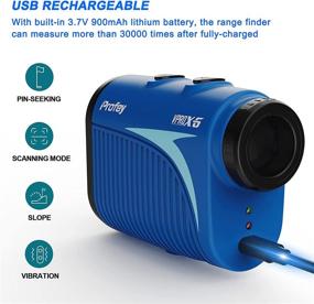 img 3 attached to ⛳️ Profey Golf Rangefinder Slope - USB Rechargeable Laser Range Finder, 6X 1500 Yards Golf Rangefinder with Flag Lock, Pulse Vibration, Continuous Scan - Gift Package Included