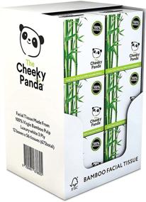 img 4 attached to 🐼 Бамбуковые влажные салфетки для лица The Cheeky Panda: набор оптом из 12 упаковок, кубическая коробка, 3 слоя, гипоаллергенные, без пластика, экологически чистые | Очень мягкие и устойчивые | Всего 672 салфетки.