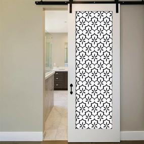 img 2 attached to 🔲 Transform Your Space with Black Contact Paper Geometry Pattern Wallpaper: Self-Adhesive, Removable, and Modern
